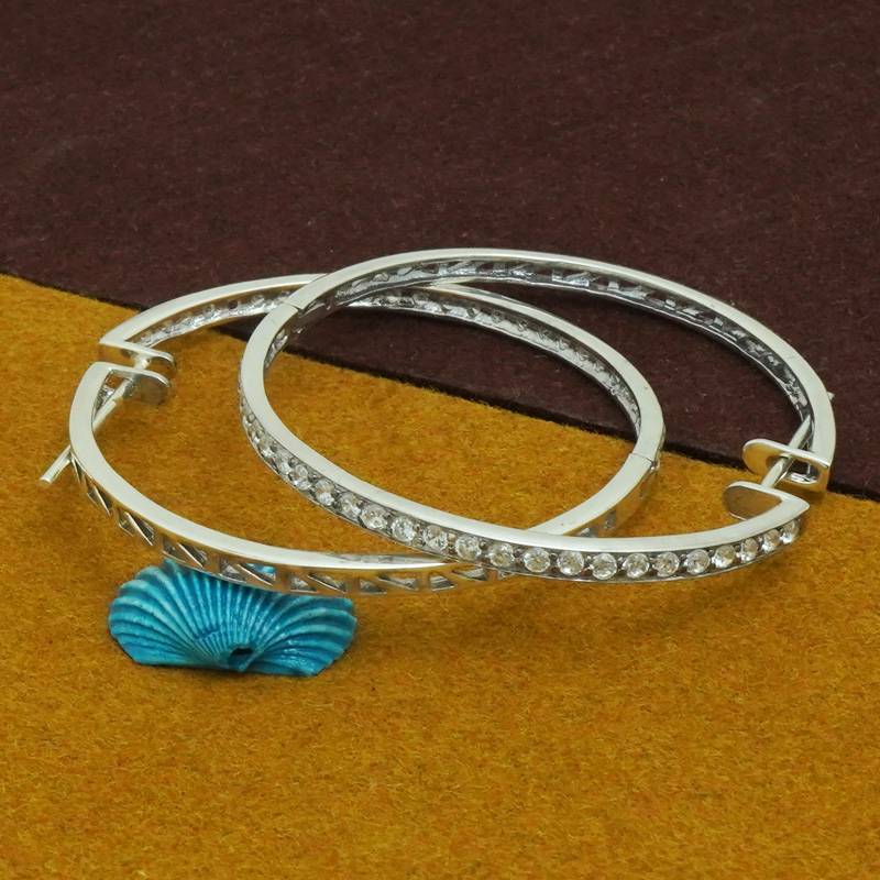 925 Sterling Silver Classic Inside Out Hoop Earrings | Silver Round Hoops : TWP1174