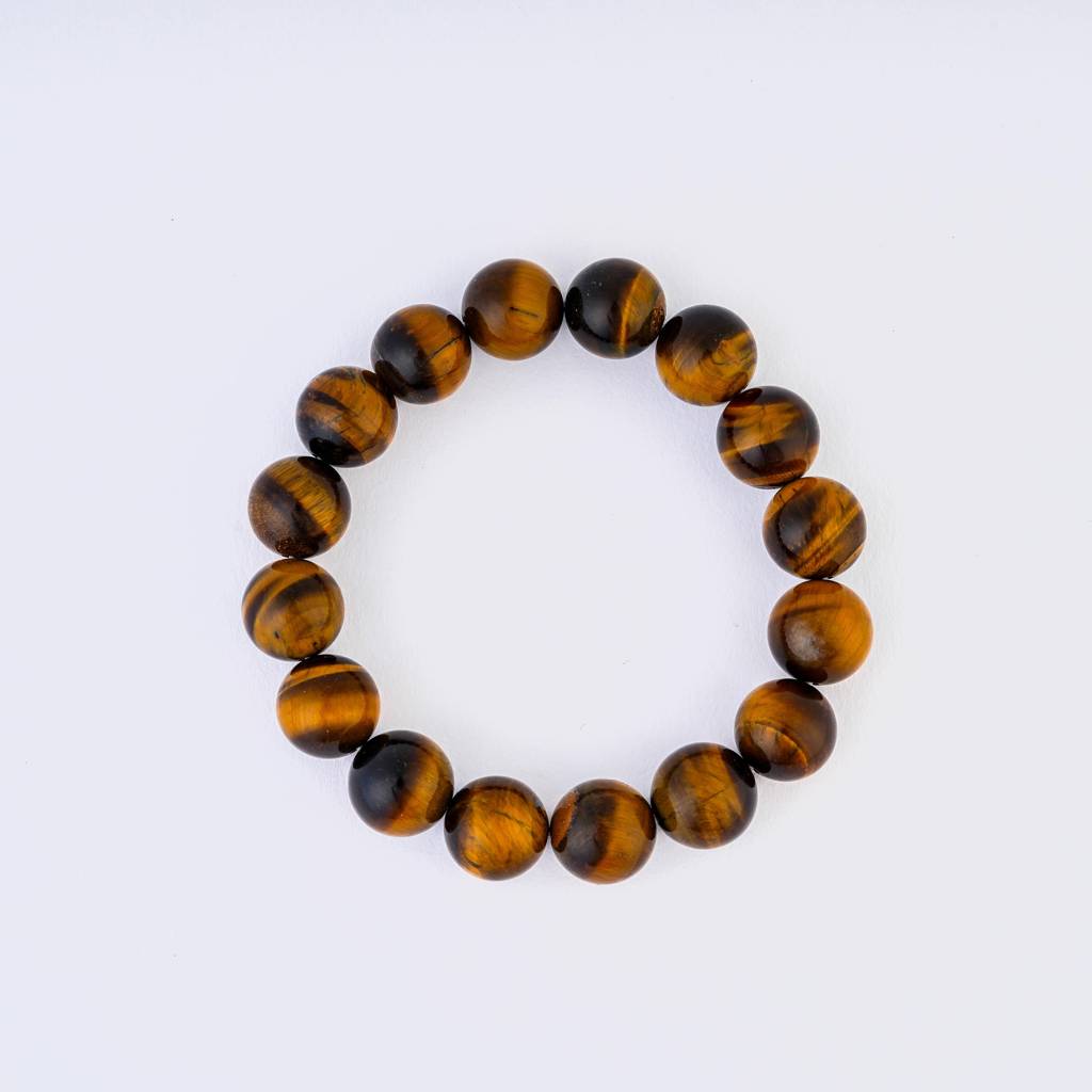 Tiger Stone Natural Gemstone Bracelet(12Mm) : BBM31