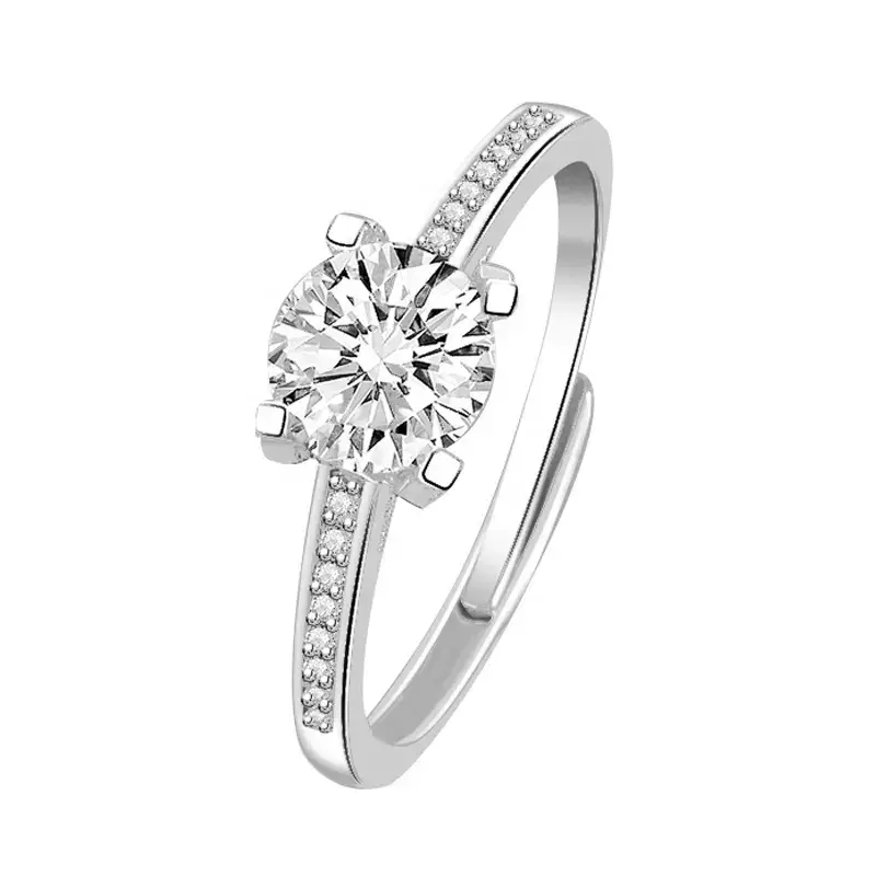 925 Sterling Silver 1 Ct. Gra Certified Moissanite Ring, Gift For Wife, Mother, Sister : BRDAMSR1C