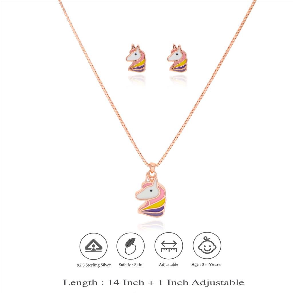 925 Silver Horse Pendant Set For Kids : KP-KP-RG-U-136-P