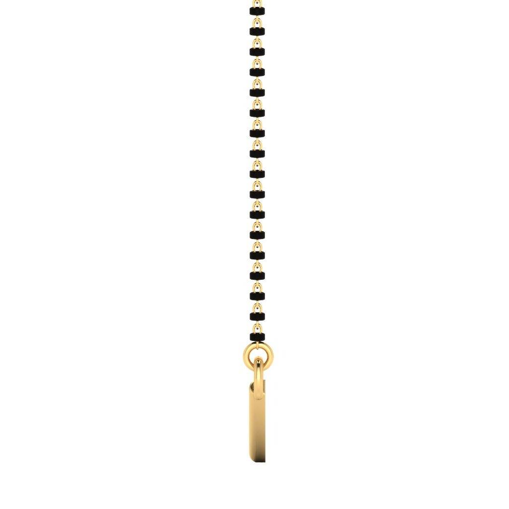 Certified Natural Diamond 18K Real Gold Zaro Mangalsutra Pendant : M-0185YG
