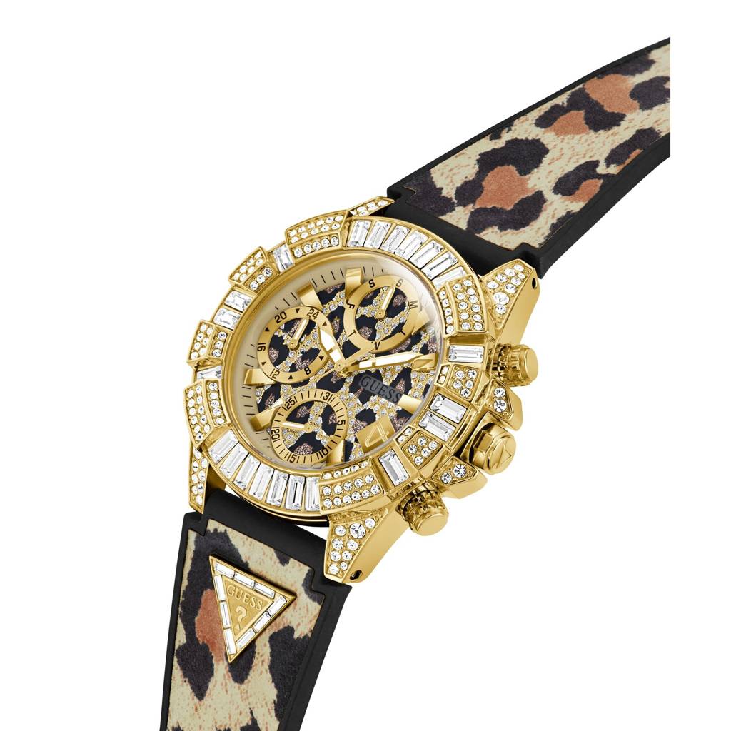 Guess Round 39Mm Champagne Dial Analog Women Watch - Gw0814L3 : GW0814L3