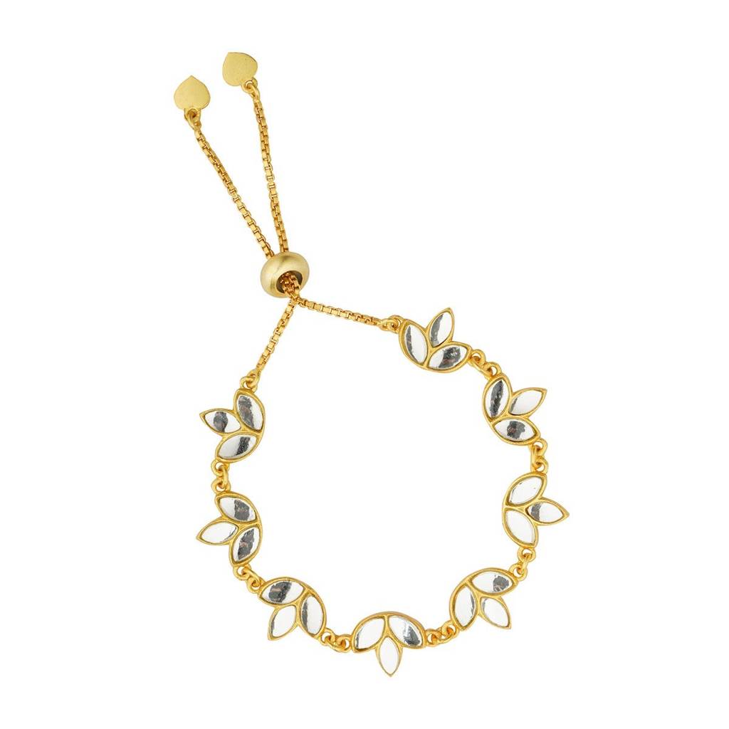 Padma Bracelet With Mirror Polki : PB338PM