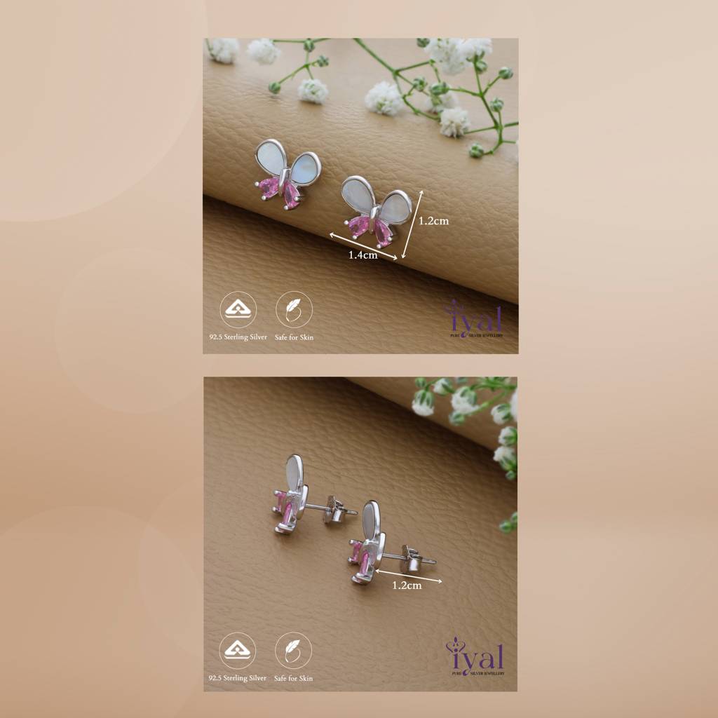 Charming 925 Silver Butterfly Stud Earring : ES-17