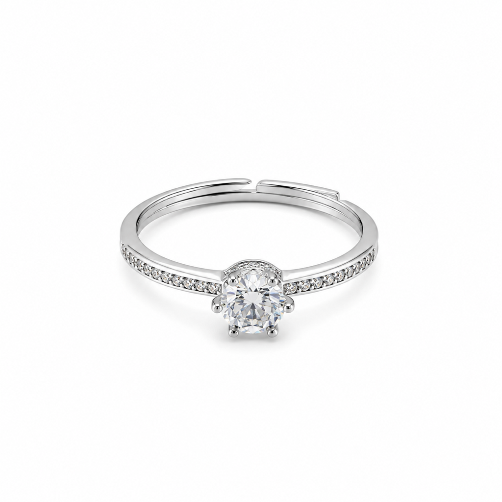 925 Silver Sparkle Solitaire Ring : LR23378