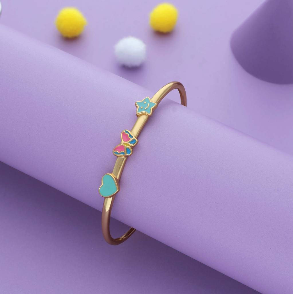 Iyal Starheart Butterfly Trio Silver Kid Bangles (0-5 Yrs) : KB-CC-GP-U-113-P