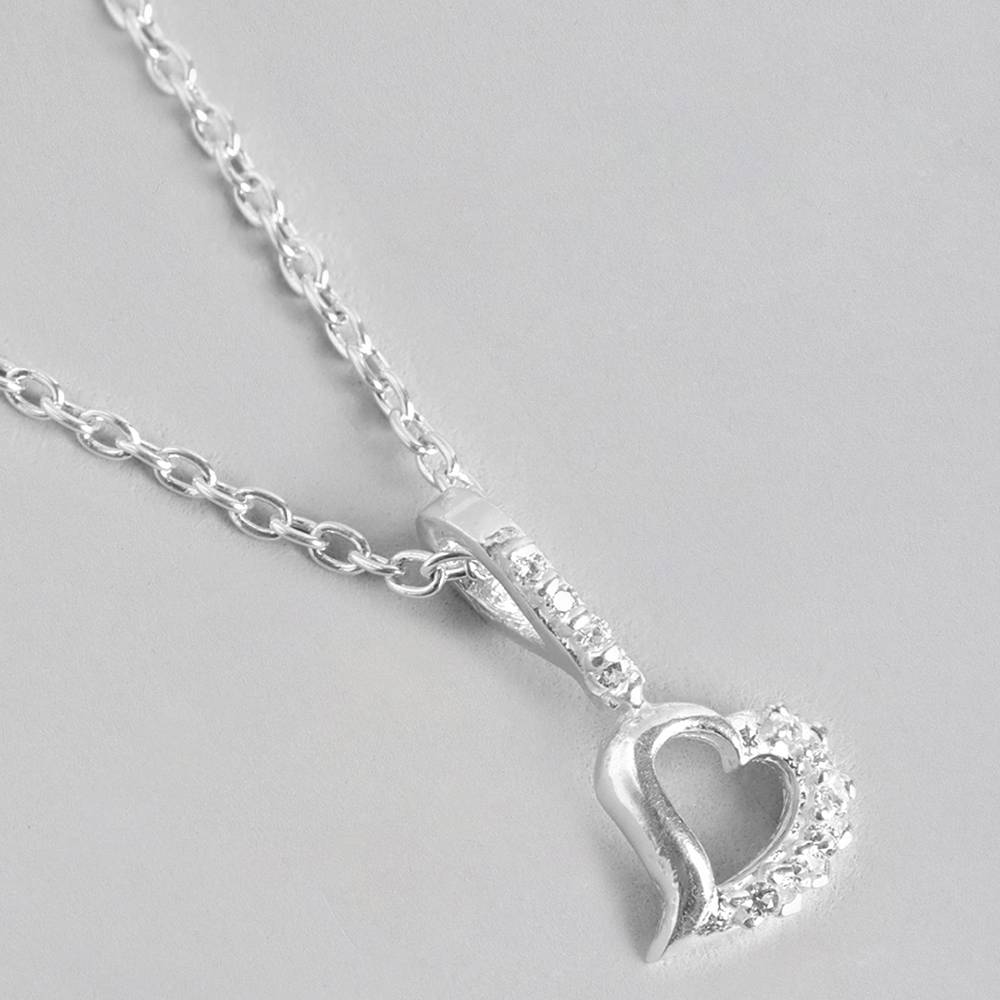 Silver Zircon Heart Necklace : Silver Zircon Heart Necklace : Silver Zircon Heart Necklace : Silver Zircon Heart Necklac