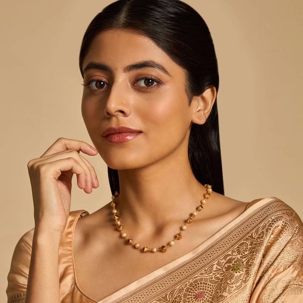 Pearl Gold Plated Antique Chain - 416500 : 416500