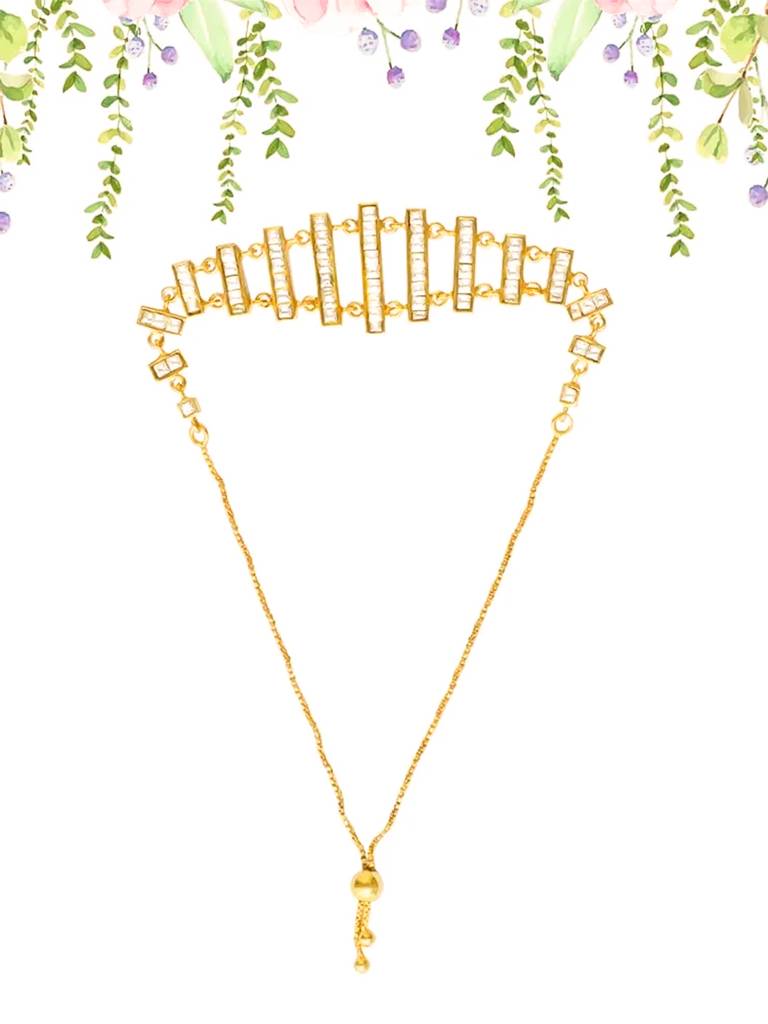 Silver 92.5 Aam Ras Polki Step Bracelet : U080SG010LB0729