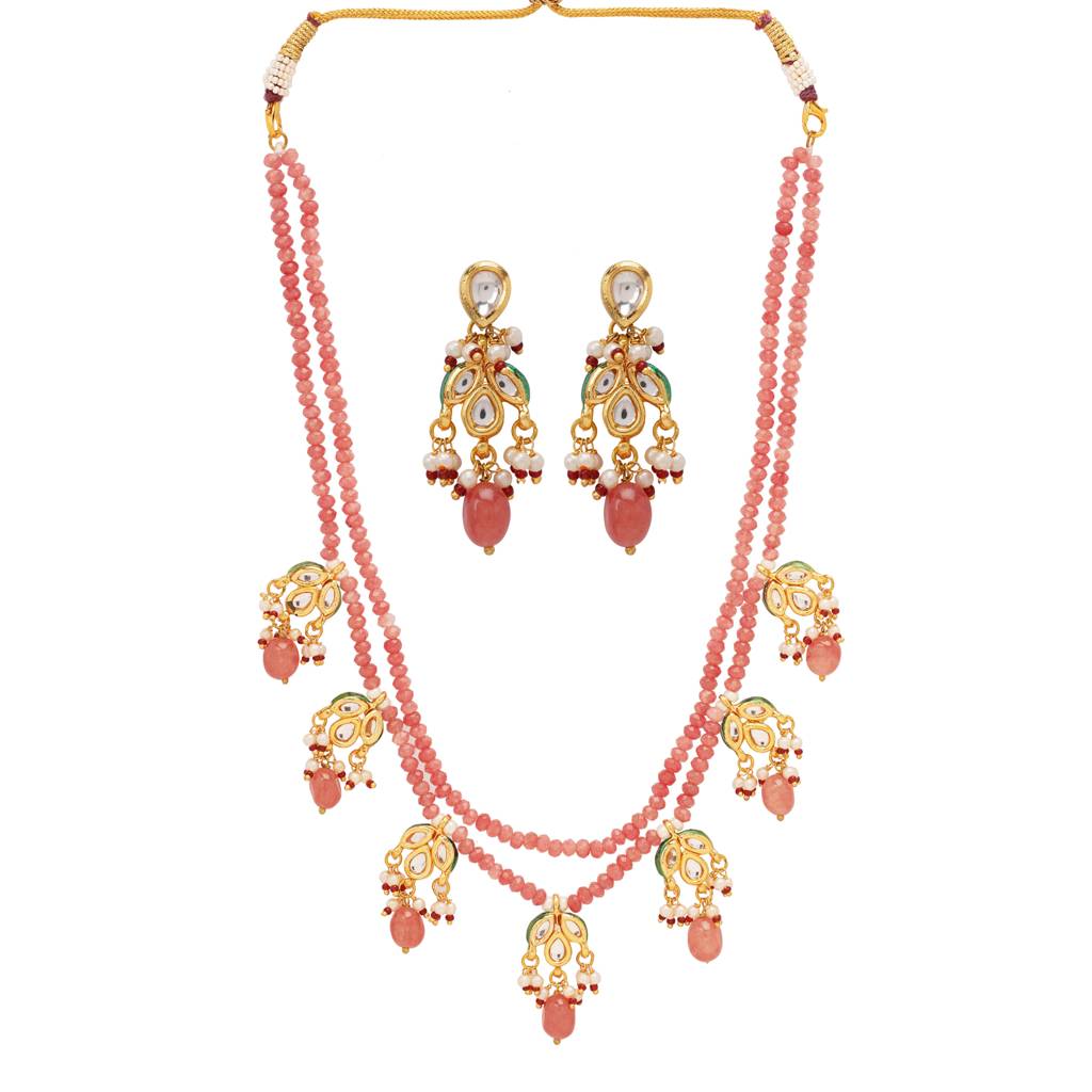 Roseleaf Kundan Set : NE35010