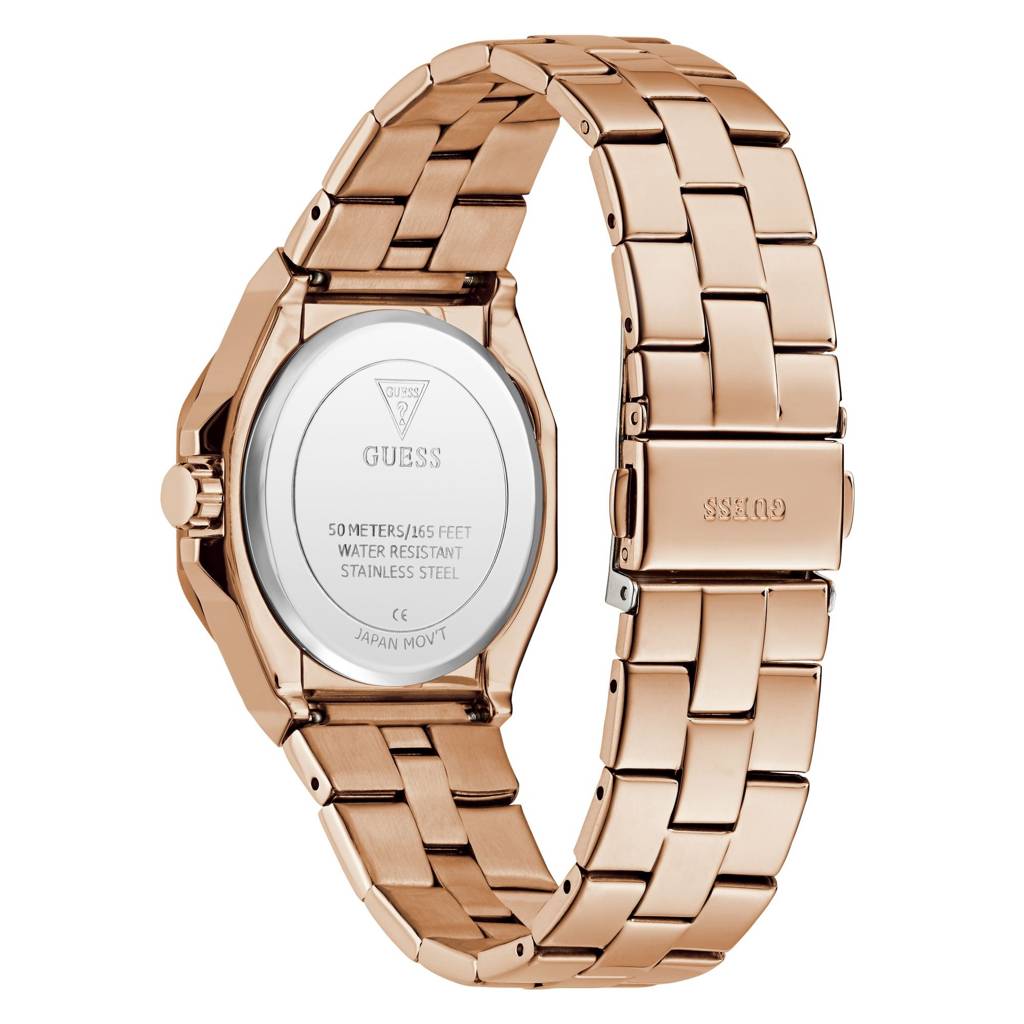 Guess Round 34Mm Rose Gold Dial Analog Women Watch - Gw0873L3 : GW0873L3