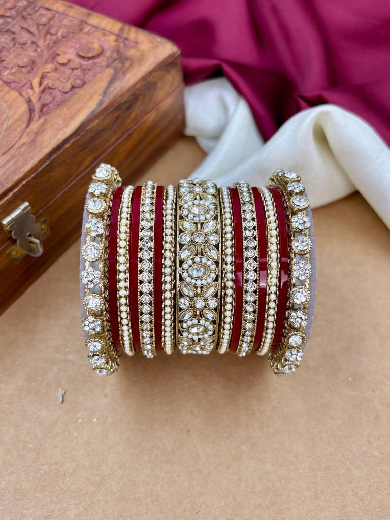 Bridal Antique Kundan Punjabi Chuda : HB-32-24