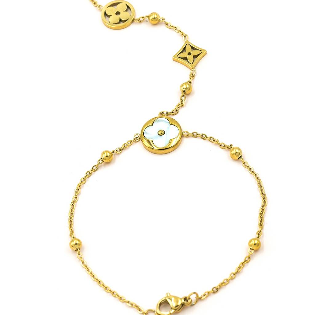 Floral Motif Anti-Tarnish Ring Bracelet For Women : HSPS60MB1047