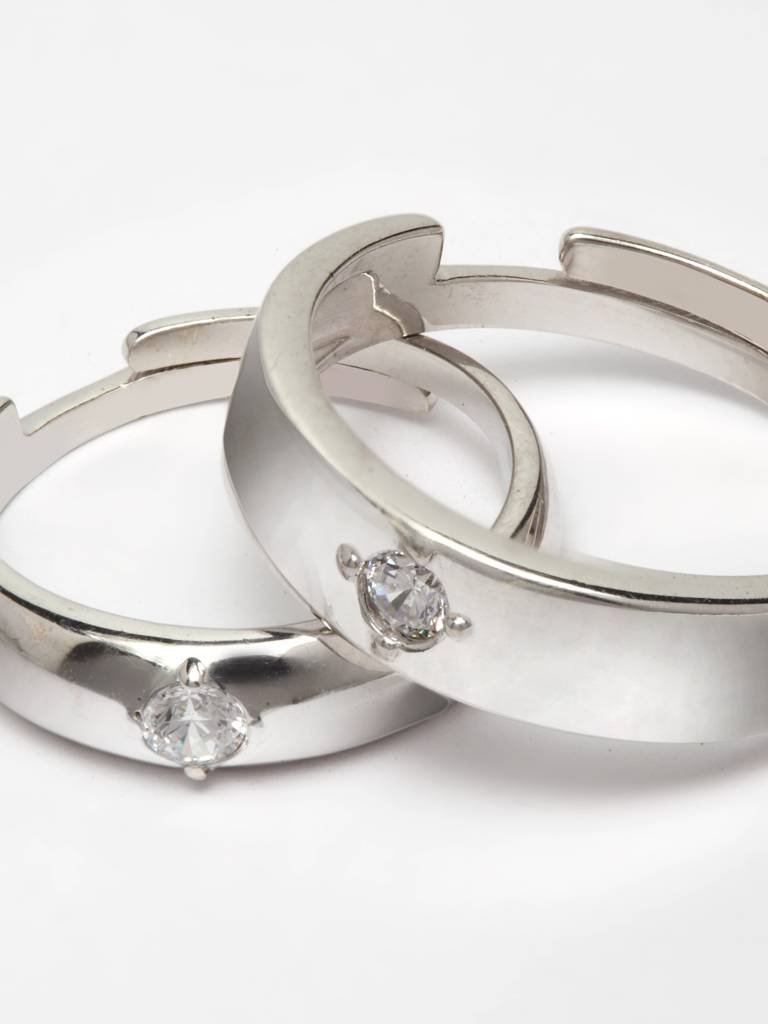 Pure 925 Sterling Silver Classic Adjustable Couple Band For Men And Women : CSCPLR7_MF