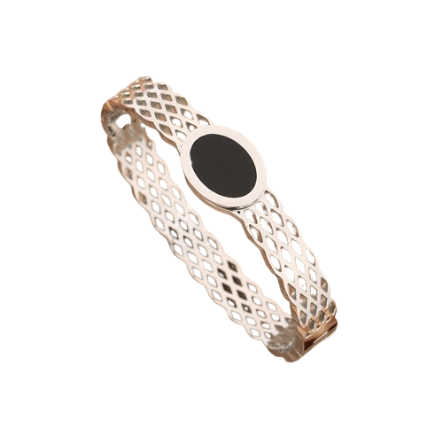 Enamel Oval Charm Bangle Bracelet : EnamelOvalCharmBangleBracelet-LT-BR-BS-09