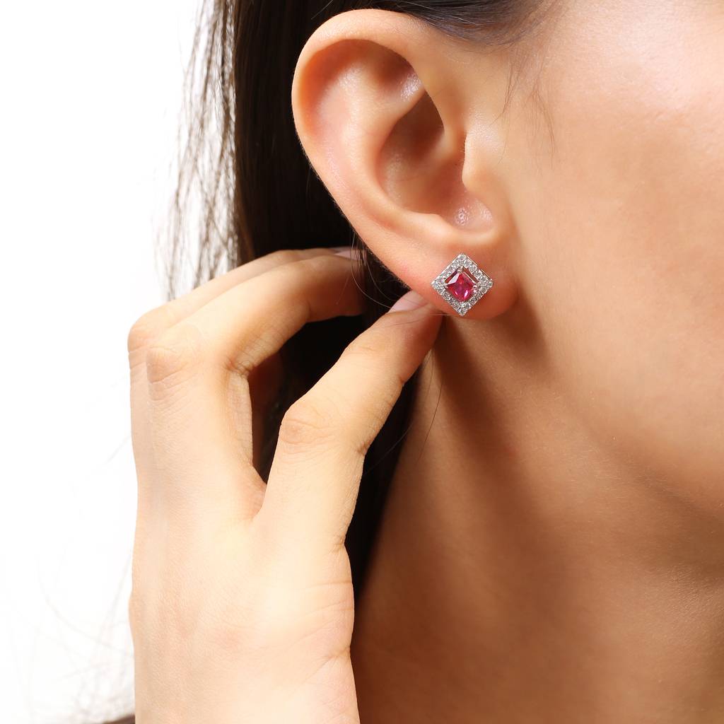 Iski Uski 925 Sterling Silver Evika Ruby Drop Earrings