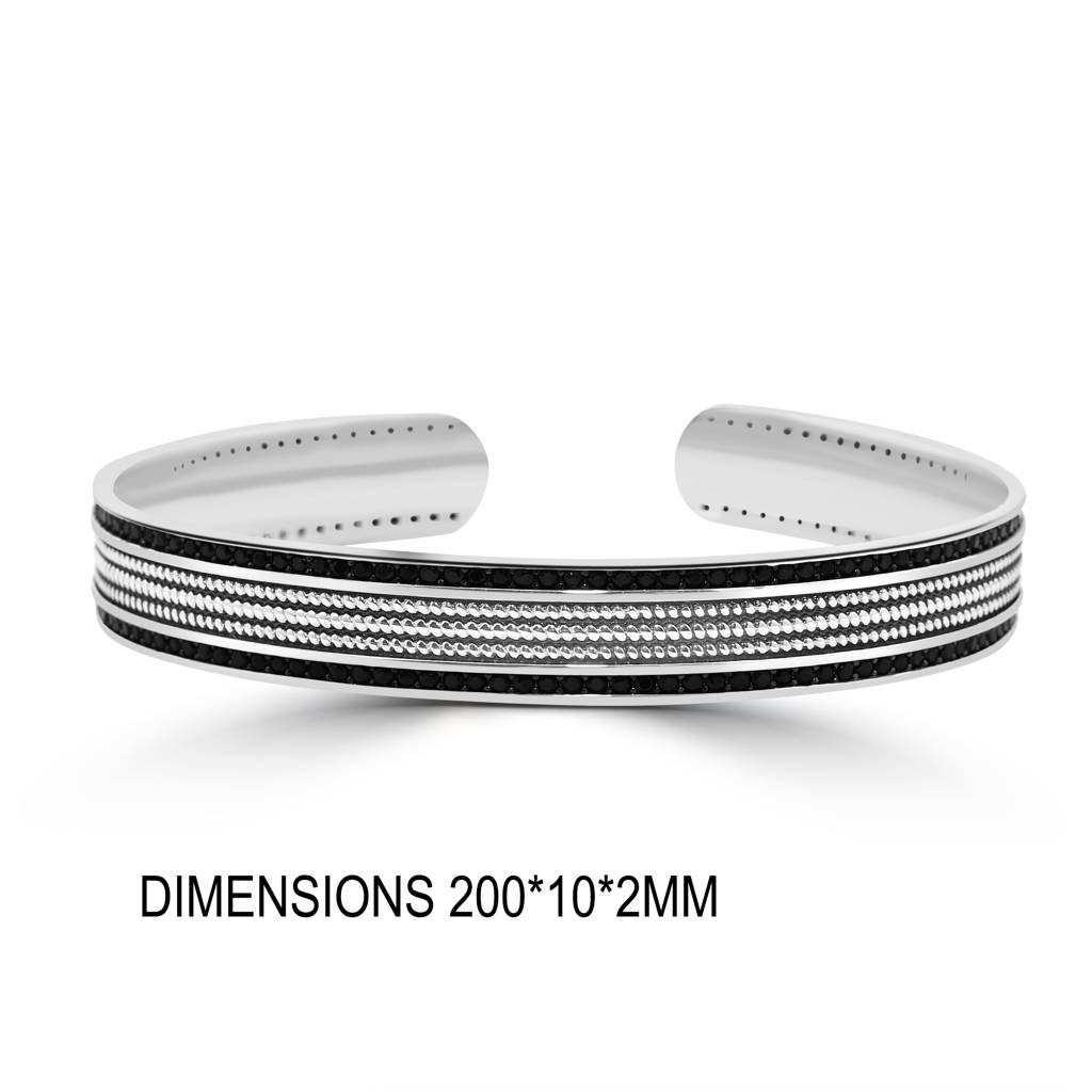 925 Pure Silver Men'S Cuff Bracelet : BR1073