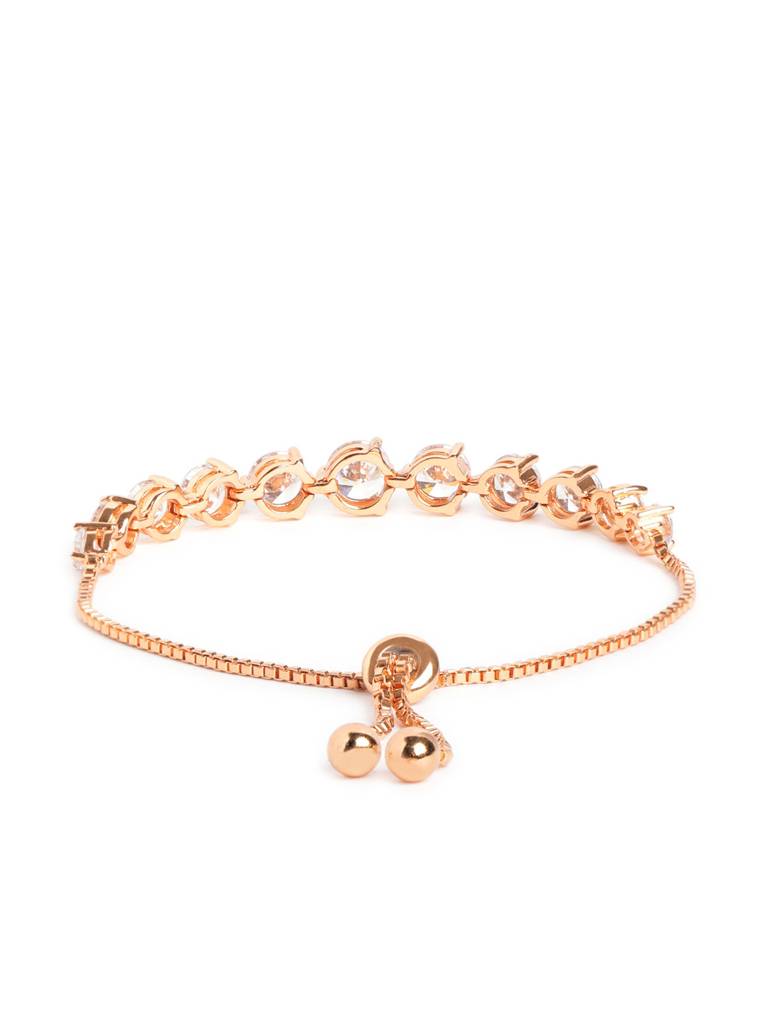 Rose Sheen Cubic Zircon Adjustable Bracelet : YI24A0625B