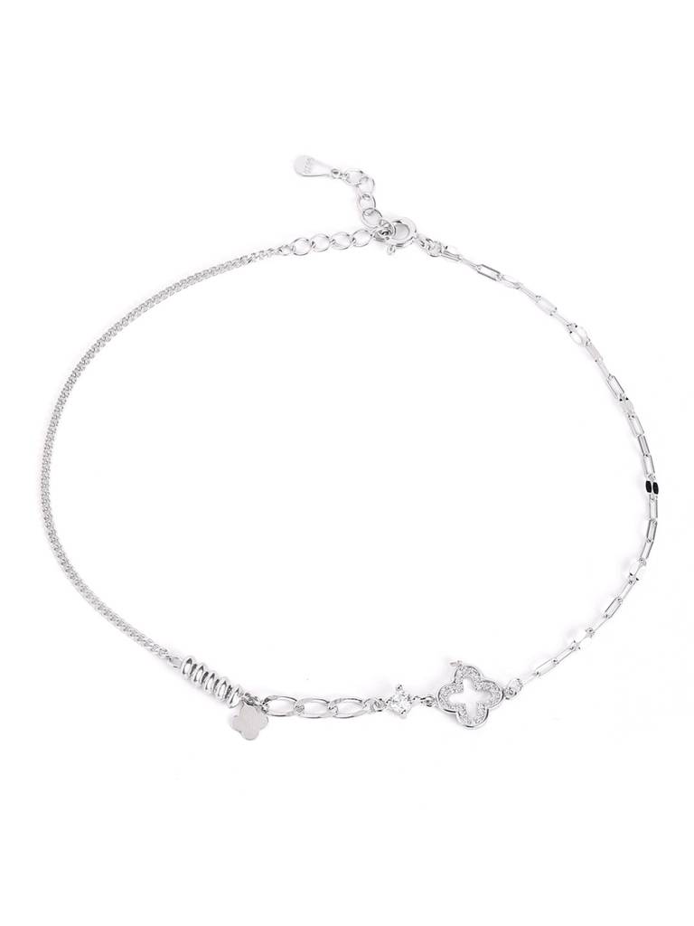 Silver Twinkle Clover Adjustable Anklet : WAN00033
