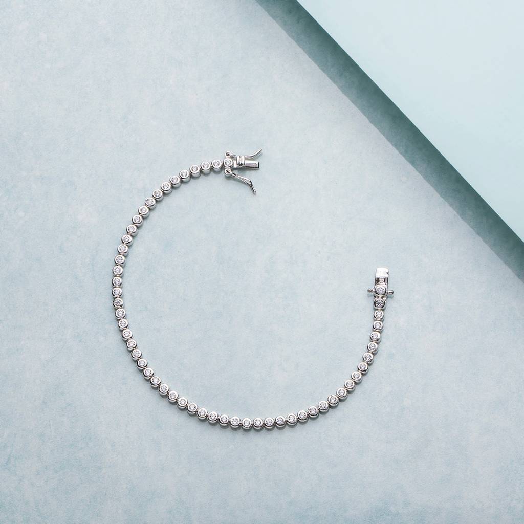 Interlink Czs 925 Sterling Silver Bracelet : BR-80131