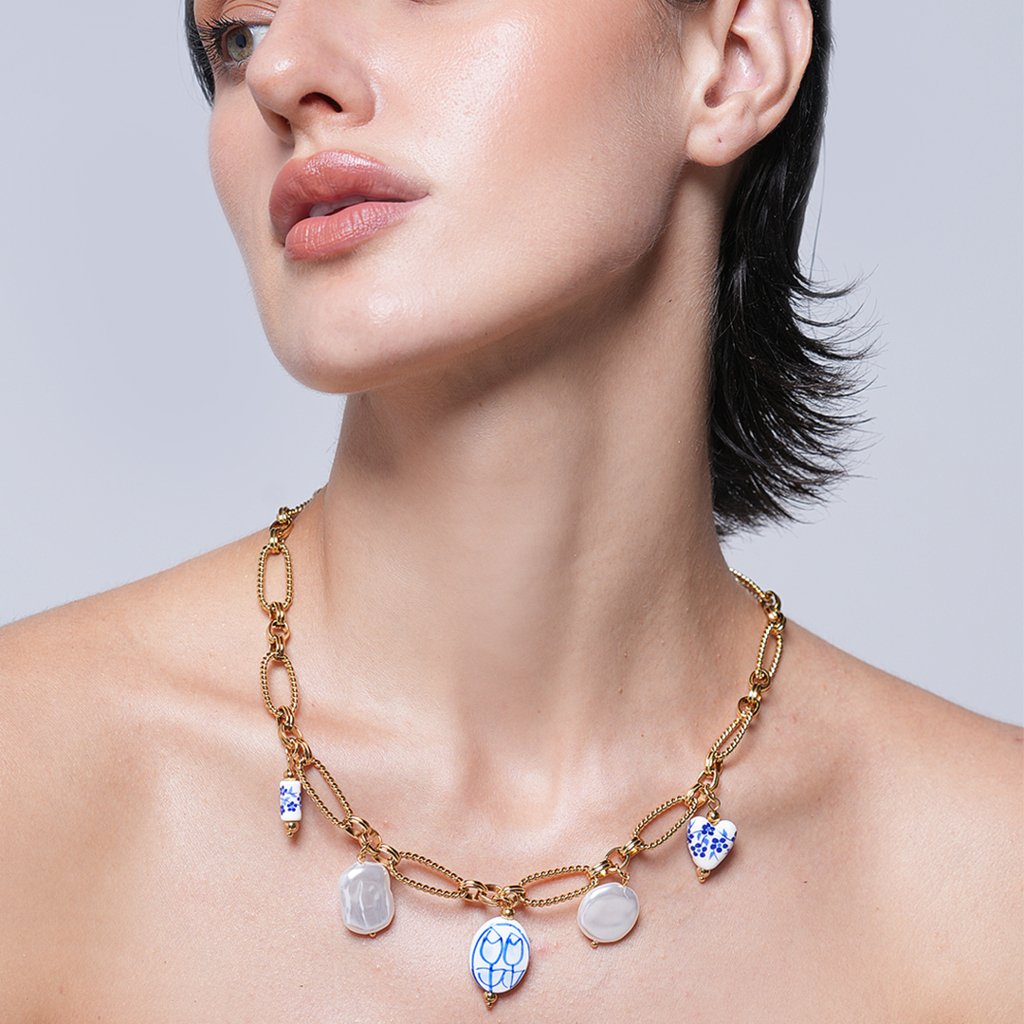 Ceramic Charms Ocean Necklace : CAO0050JND