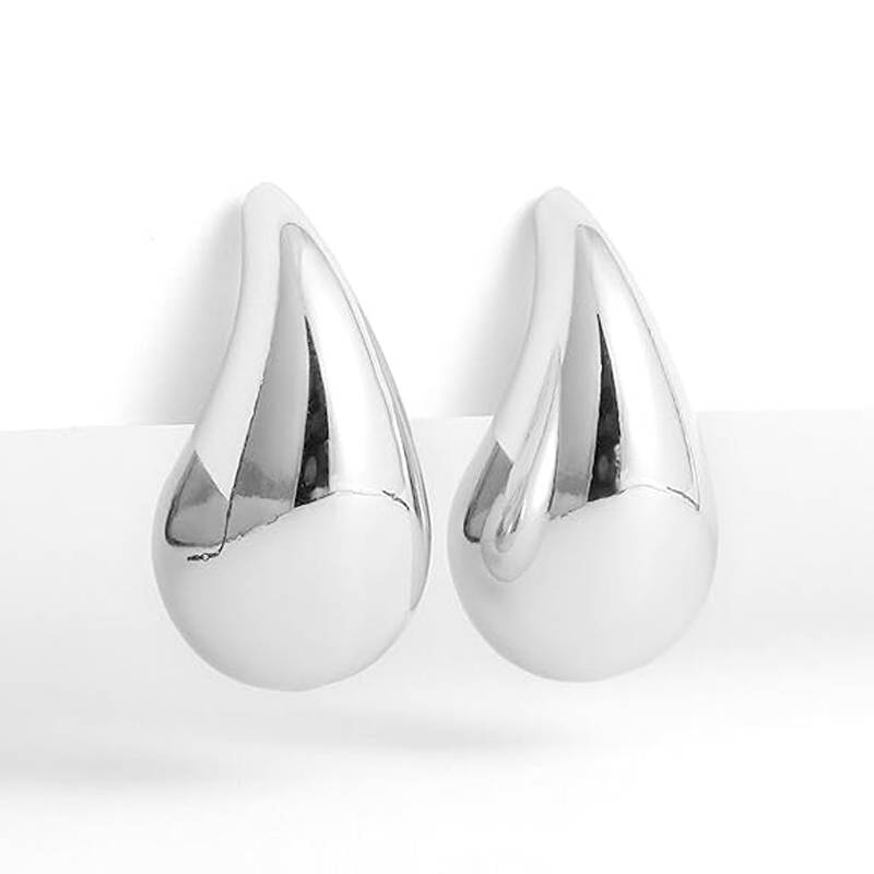 925 Pure Silver Small Tear Drop Stud Earrings With Back Screw : TWP1144