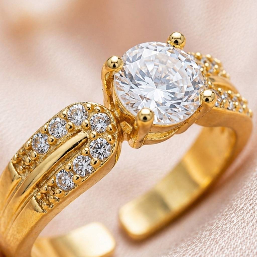 Luxury Inspired Finish Gold Anti-Tarnish Ring For Women : HSPS60MB1821