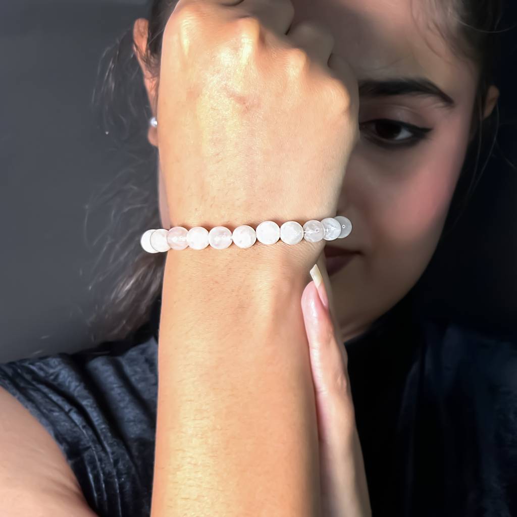 Natural Rose Quartz Stone Bracelet : IS-BR-ST-1126