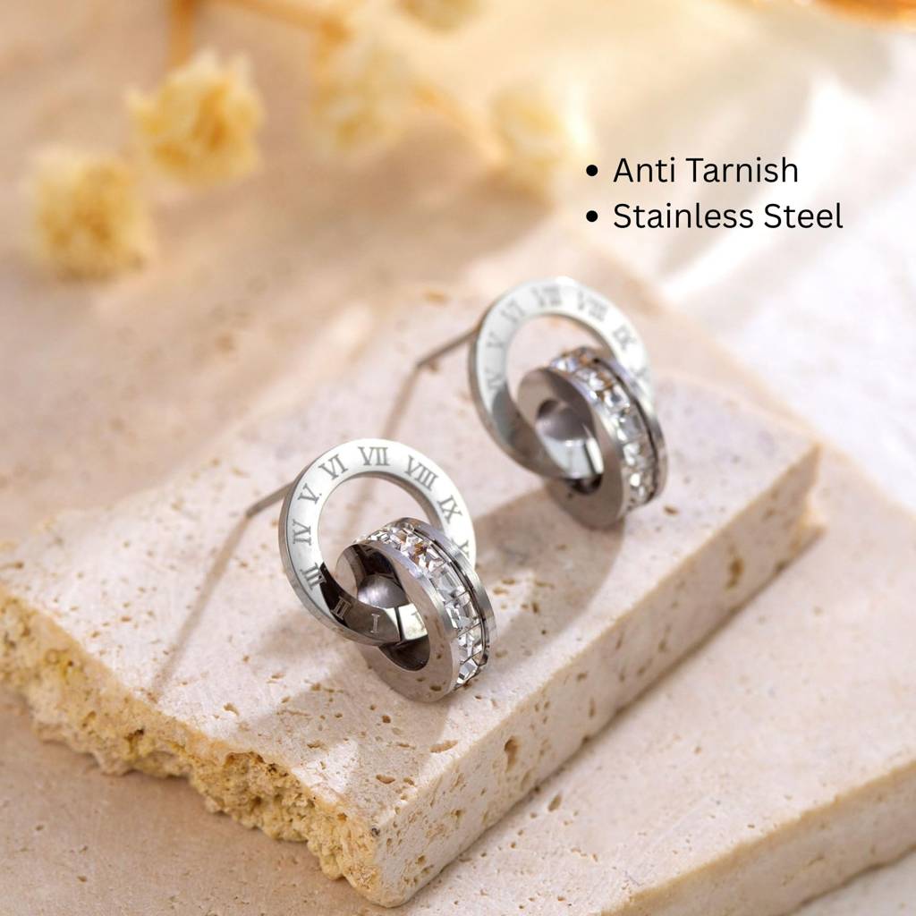 Roman Number Stud Earring : ER_SS_RomanNum_slvr