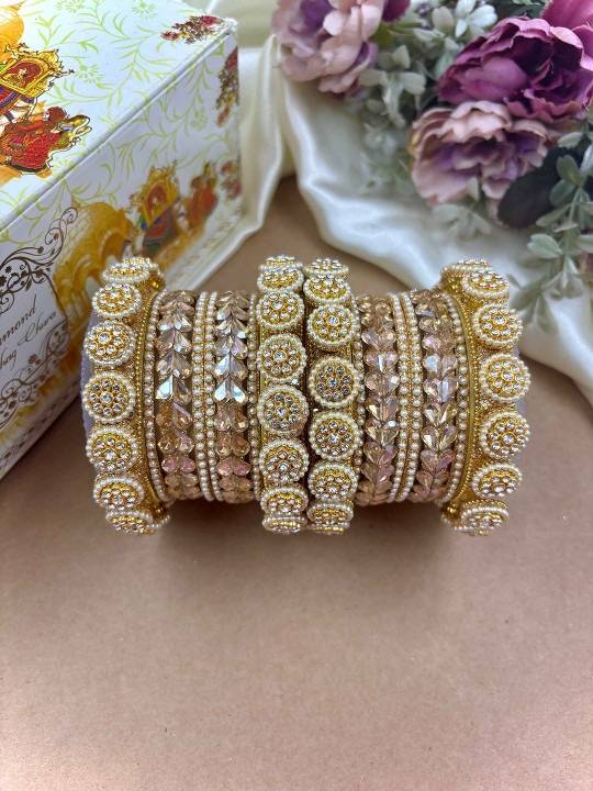 Bridal Golden Bangles Set – Wedding & Festive Jewelry : HB-19-24