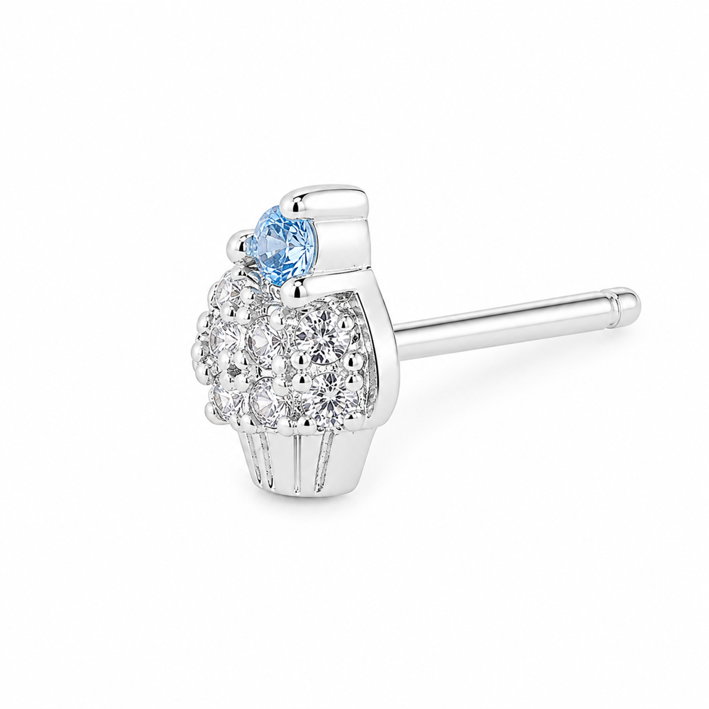 Silver Sweet Scoop Stud Earrings : WER00060