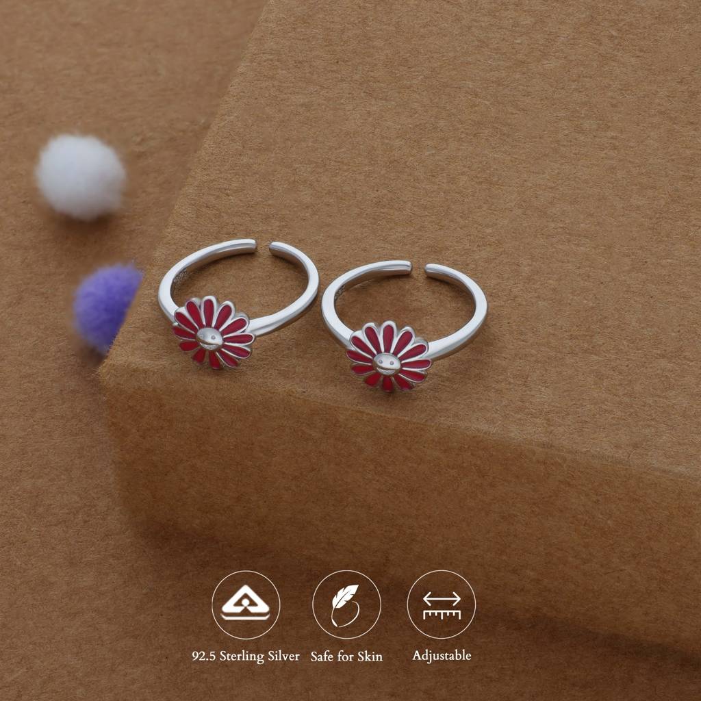 Cherry Blossom 925 Silver Fancy Toering : TR-FT-RH-P-159-P