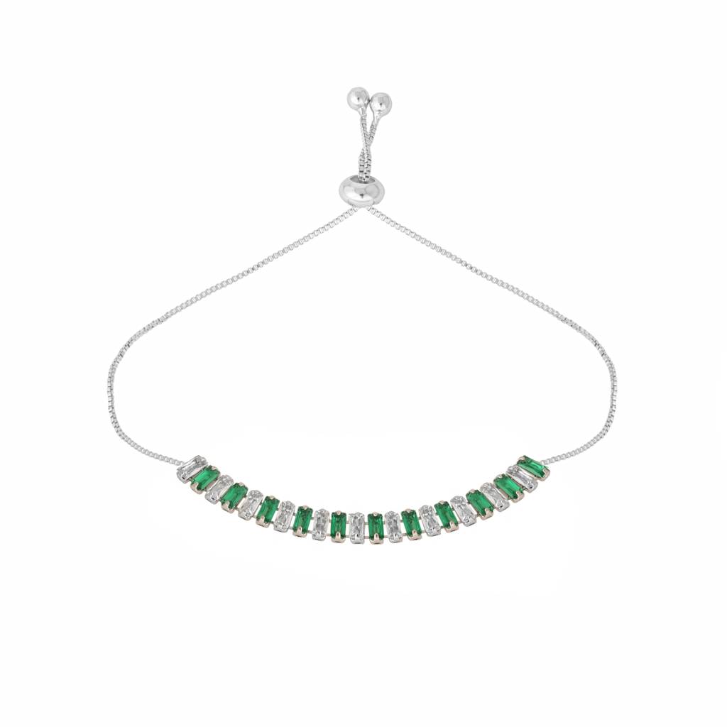 Green Emerald Radiance Anti Tarnish Bracelet : YI24A0285B