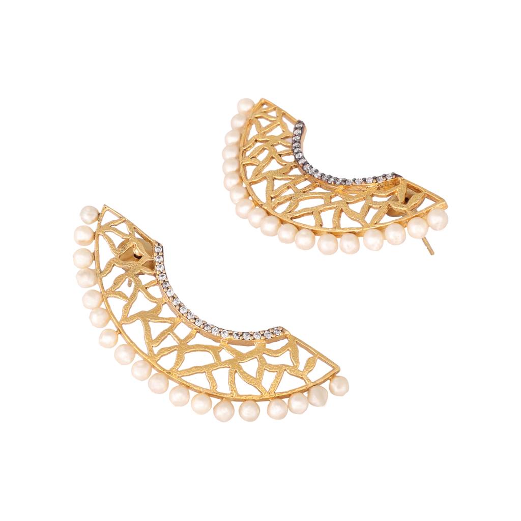 22K Gold Plated Filigree Elegance Earrings : YI24A0406E
