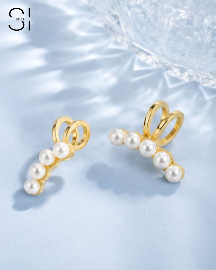 Pearl Ear Cuff For Women | Gold Plated Non-Piercing Pearl Ear Wrap Jewellery : NH43745365