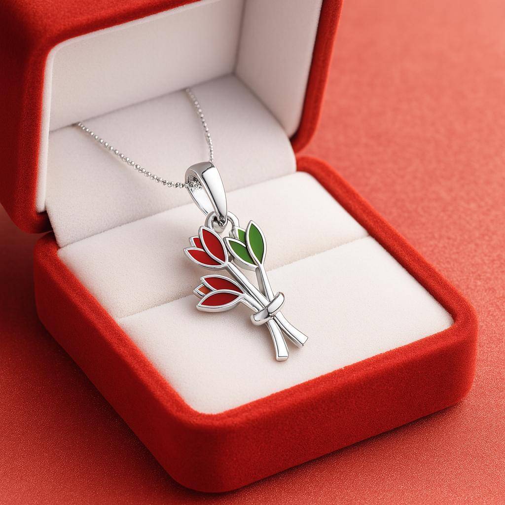 925 Pure Silver Flower Chain Pendant : CP1089