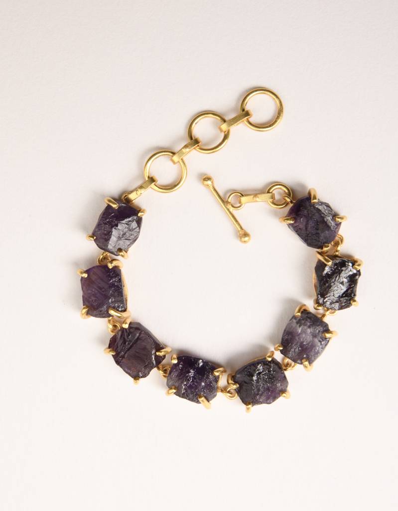 Uncut Amethyst Bracelet : NAGB07