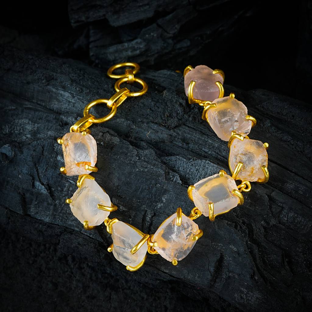 Uncut Rose Quartz Bracelet : NAGB10