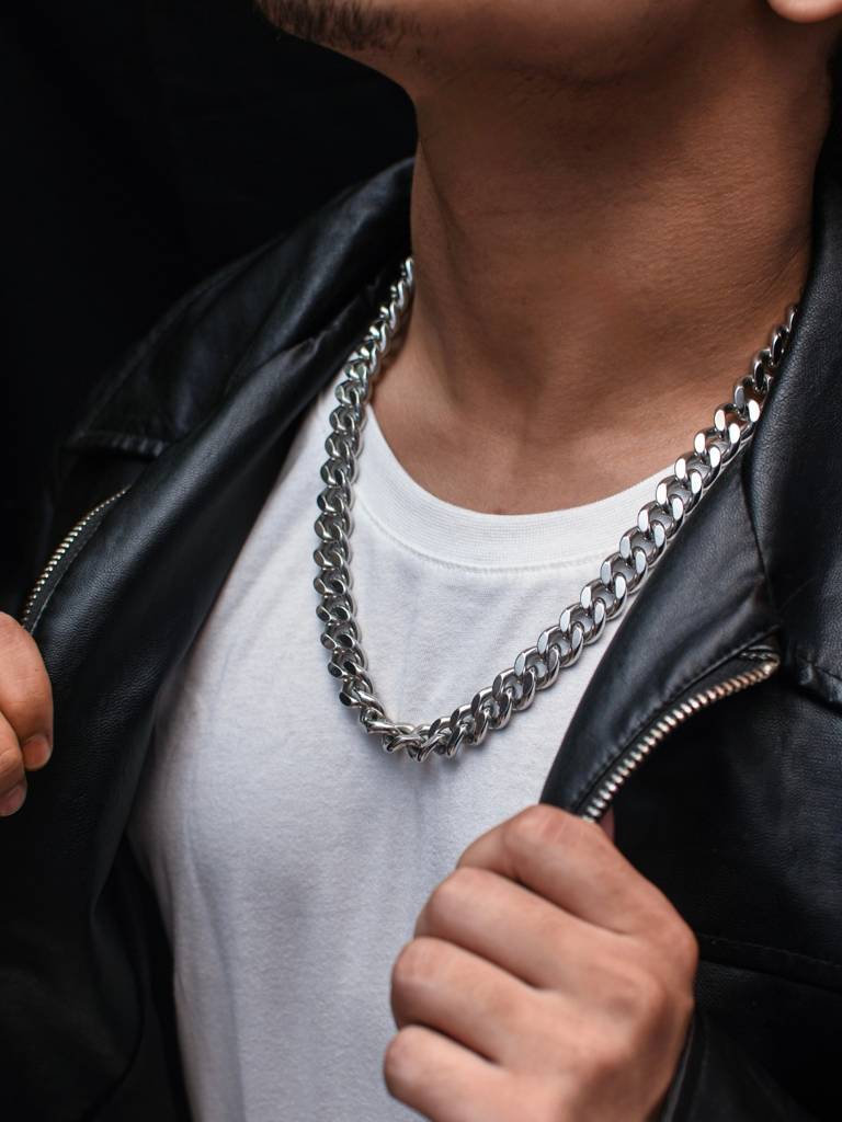 Chunky Silver Statement Chain 13Mm Â Luxe Stainless Steel Necklace For Men : MATC575SCC