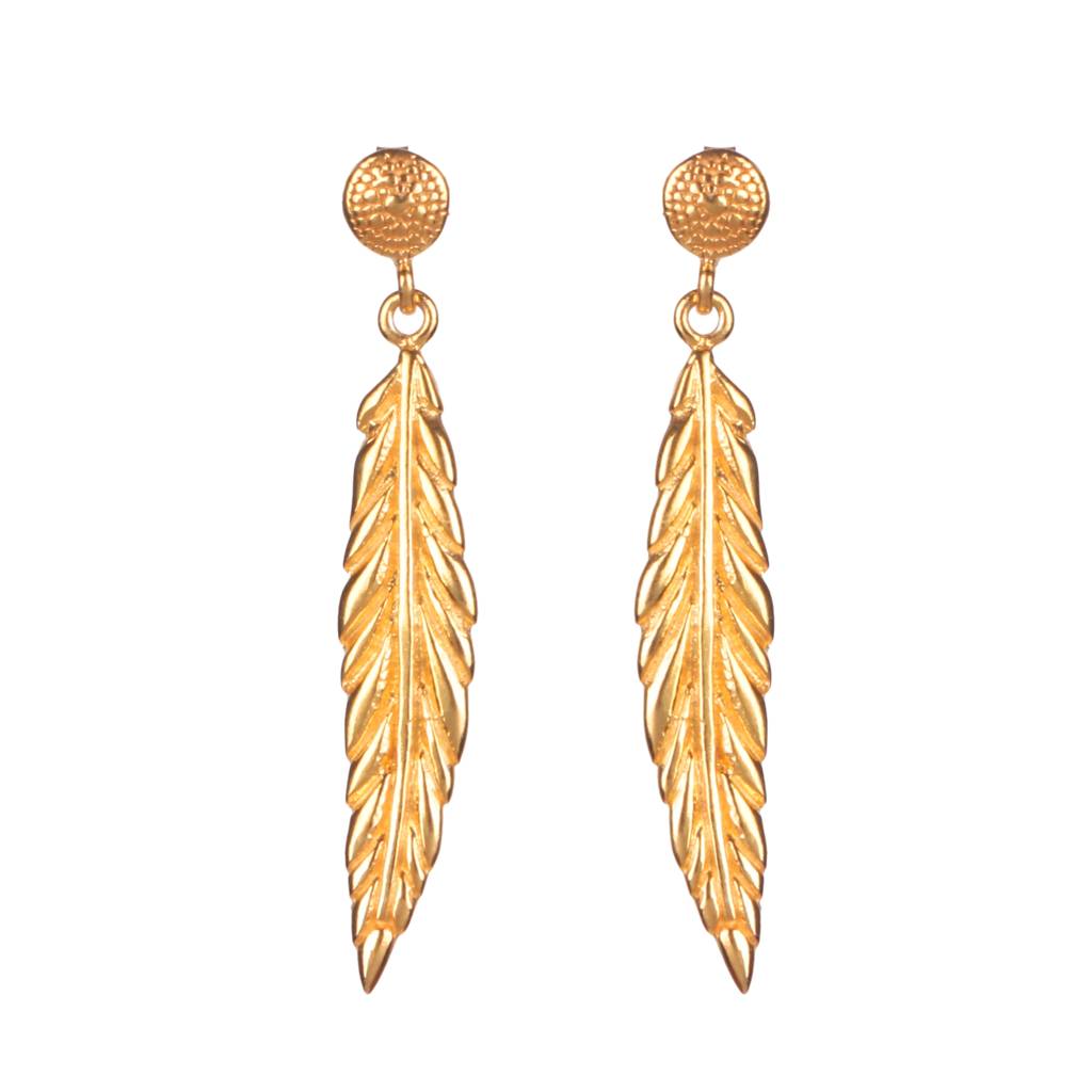 925 Sterling Silver Gold Plated Earrings For Women | Handcrafted Elegant Gift : FU-0486