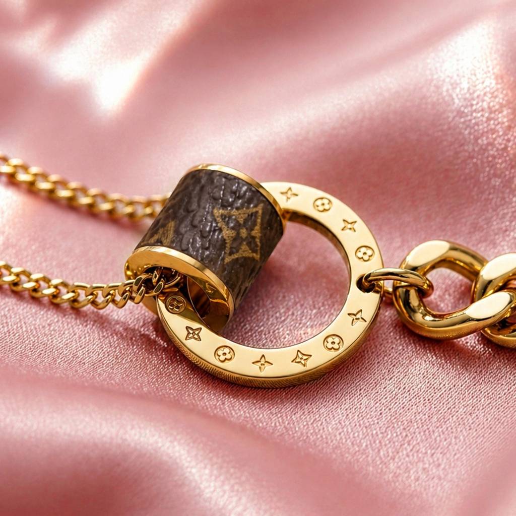 Designer Link Chain Charm Gold Bracelet Anti-Tarnish For Women : HSPS60MB1899