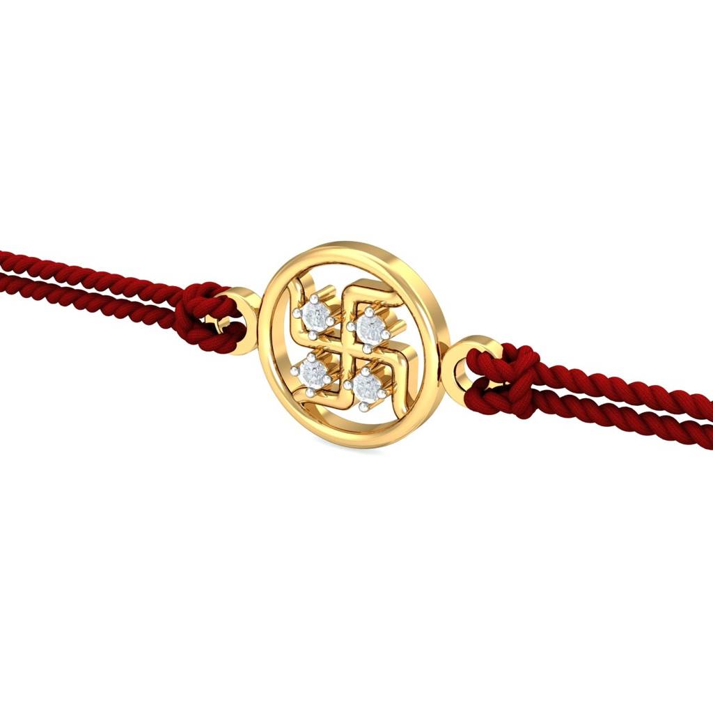 9K Yellow Gold Diamond Rakhi Pendant : RA2021_9K