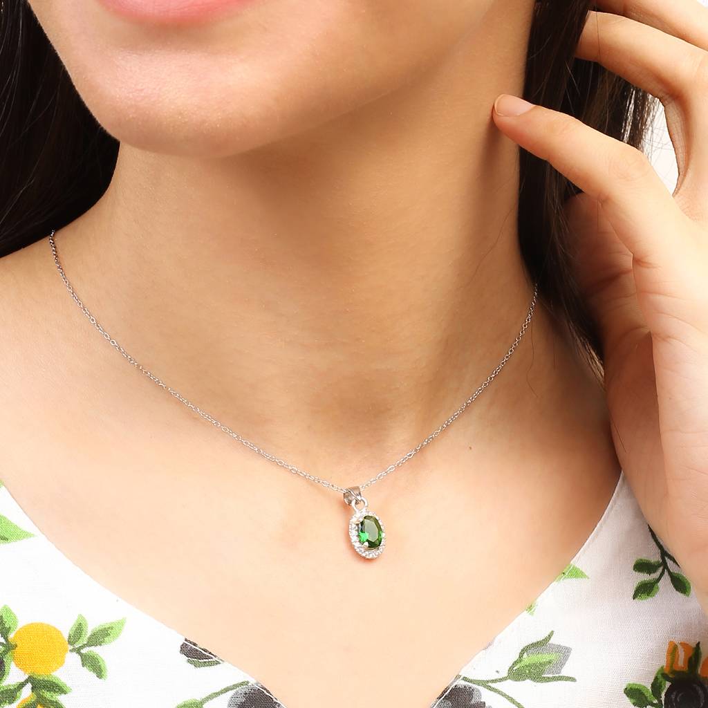 Iski Uski 925 Sterling Silver Jessa Emerald Pendant