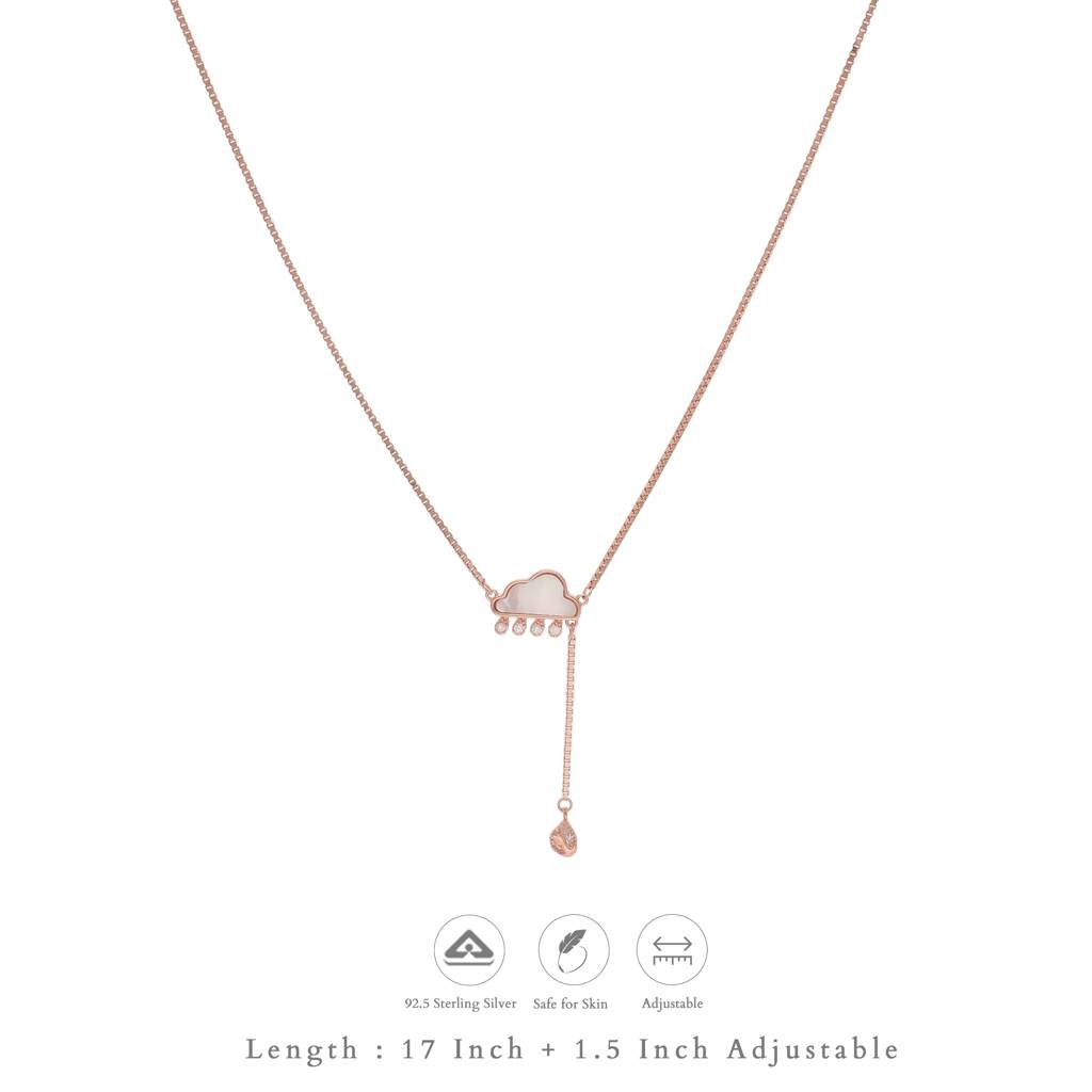 Iyal Charming Sky Charm Silver Necklace | 925 Hallmark | Rose Gold Polish | Ideal Valentine’S Day Gift : WN-CP-RG-A-134-S