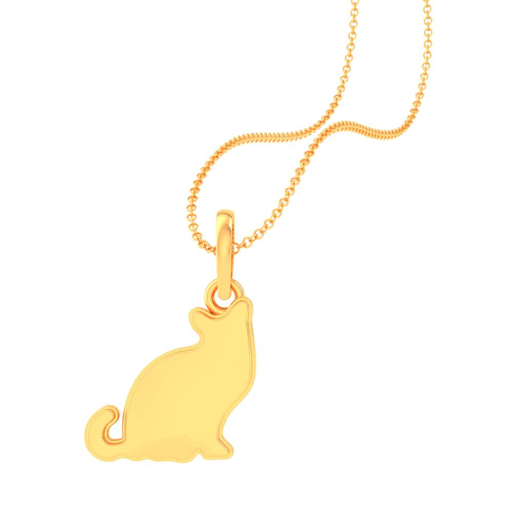 925 Pure Silver Cat Inspired Chain Pendant For Girls And Kids-Cp1065 : CP1065