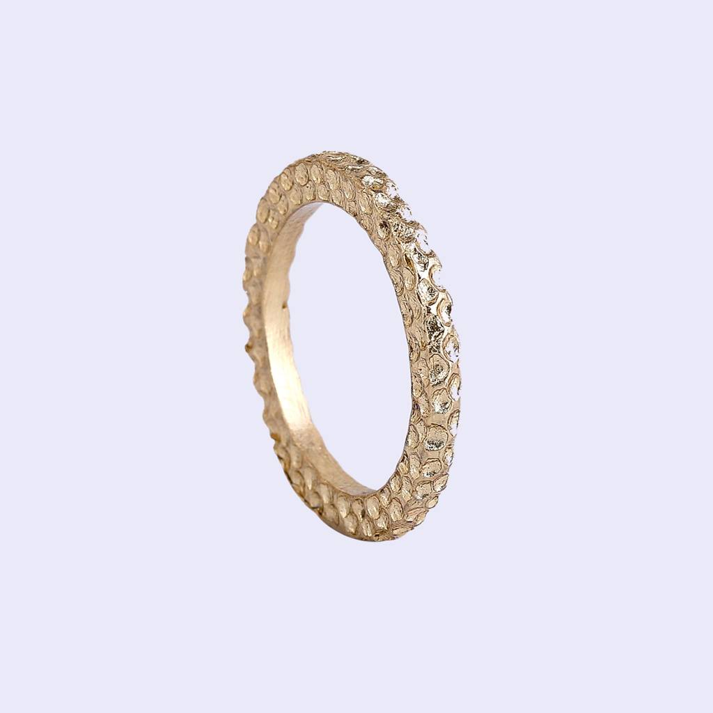 Estele Gold Plated Trendy Circular Beaten Gold Finger Ring For Women (Set Of 4 Non-Adjustable) : 563-IGRING