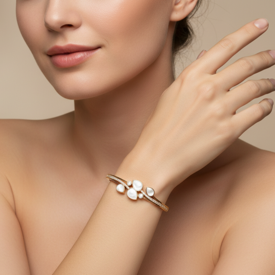 Opal Flower Bracelet For Women | Elegant Floral Stone Bracelet Jewellery : 4238308358