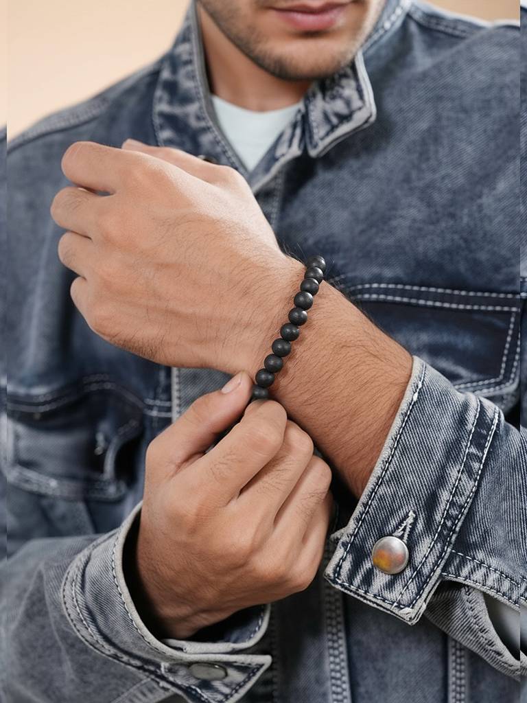 Karungali Mala Original Ebony Wood Beads With Lab Certificate Adjustable Bracelet. : STBR8227