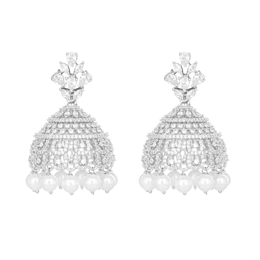 Radiant Pearl Anti Tarnish Jhumka : YI24A0280E