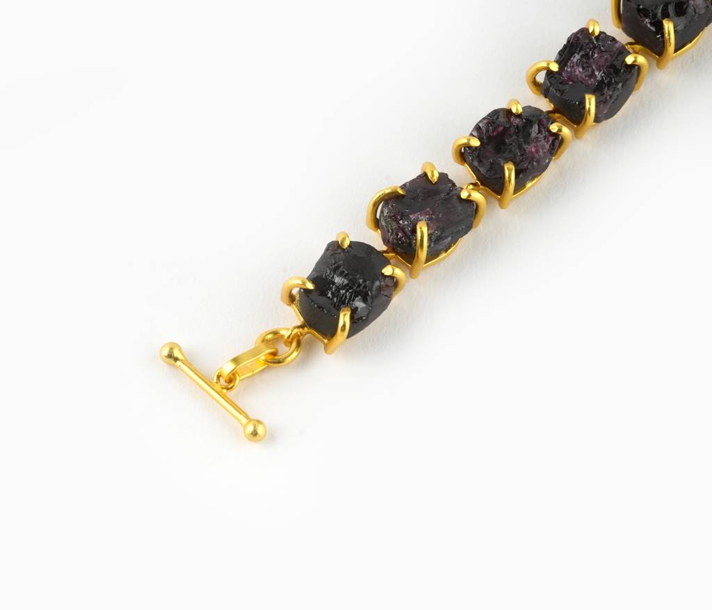 Uncut Natural Garnet Gemstone Bracelet : NAGB12